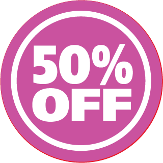 50% off florescent pink